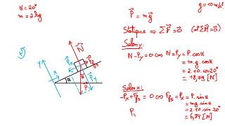 Statique  Plan incliné et frottements exemple résolu [upl. by Brynna484]