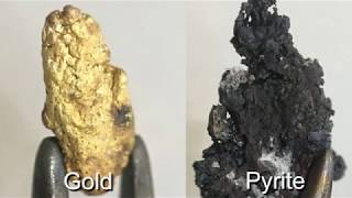 TEST  native gold and pyrite burn testing [upl. by Hodgkinson]