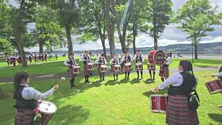 Uddingston Strathclyde pipe band drum corp warm ups  Scottish championship 2024 [upl. by Edijabab]