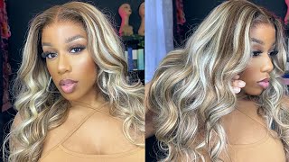 ASMR  The Prettiest BlondeBrown Highlight Wig 😍Yolissa Hair Review amp Install [upl. by Leelahk]