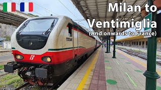 Italian Frecciabianca train from Milan to Ventimiglia and onwards to Monaco  Nice  Cannes [upl. by Aimek687]