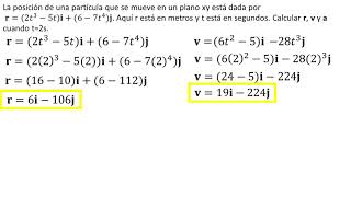 Física  Vectores de posición velocidad y aceleración  Ejemplo 2 [upl. by Nosirb445]