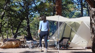 Young Winter Camping at Grand Canyon NP  Snow Peak Alpha Breeze  Mather Campground [upl. by Oderf]