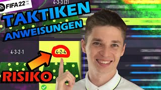 FIFA 22 TAKTIKEN amp ANWEISUNGEN  MEINE RISIKO TAKTIK BEI EINEM RÜCKSTAND  FIFA 22 ULTIMATE TEAM [upl. by Norvil]