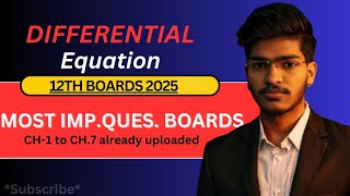 Differential Eqn most imp questions for Boards 2025 maths cbse [upl. by Schrader]