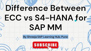 Difference between ECC and SAP S4 HANA  SAP MM  SAP ECC vs SAP S4 HANA  Best SAP Courses in Pune [upl. by Quartus158]