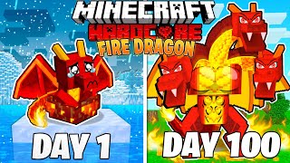 I Survived 100 Days as a FIRE DRAGON in HARDCORE Minecraft [upl. by Yeldua]