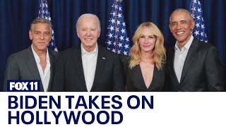 Biden Obama attend Hollywood campaign event [upl. by Igor]