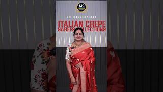 Trending amp Beautiful Italian Crepe Sarees Collections  MK Collections indianattire indianclothes [upl. by Yretsym13]