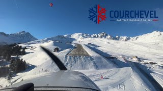 4K  Cockpit view  Landing at Courchevel Airport LFLJ 🇫🇷 Cessna 172 Alpine Airlines 3 vallées [upl. by Lunnete512]