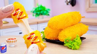 Cheesy Miniature Fried Korean Mozzarella Corn Dog Recipe 🌭 Best Of Miniature Cooking Food [upl. by Cull]