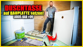 DUSCHTASSE SETZEN  Dusche auf DIY MiniPodest für den Ablauf  LUXUSBAD 09  Home Build Solution [upl. by Dominus]