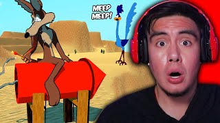 WILE E COYOTE FINALLY CATCHES ROAD RUNNER SLIPPIN amp ITS BRUTAL  Free Random Games [upl. by Anitsirhcairam]