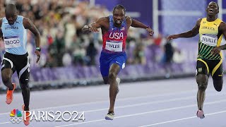 Analyzing how Noah Lyles clinched the 100m dash despite slow start  Paris Olympics  NBC Sports [upl. by Aehcim]