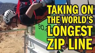 The worlds longest zip line in Ras Al Khaimah UAE [upl. by Abba862]