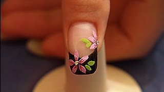 Flower design with nail lacquer and strass stones [upl. by Tolman36]