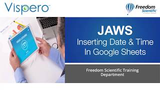 Inserting the Date and Time in Google Sheets with JAWS [upl. by Ecirtap]