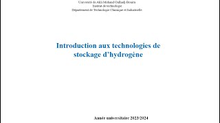 Technologies de stockage d’hydrogène [upl. by Adnihc]