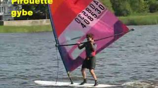 Different ways of tacking and gybing a longboard Windsurfer [upl. by Aienahs305]