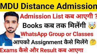 MDU Distance Admission 2023  MDU Distance Admission Update  MDU Distance Class  mdudistance [upl. by Yhtrod]