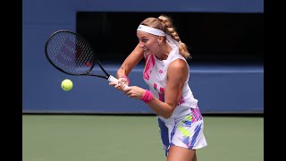 Kateryna Kozlova vs Petra Kvitova  US Open 2020 Round 2 [upl. by Ihn]