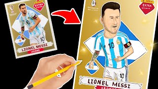 DESENHANDO A FIGURINHA do MESSI LEGEND DOURADO Drawing Lionel Messi cup figurine [upl. by Ailugram]