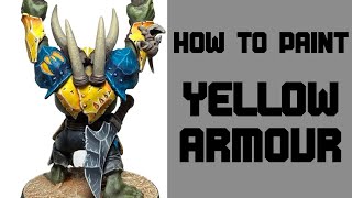 How To Paint Yellow Armour  How to paint Ironjawz [upl. by Nappie]