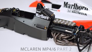 Building Sennas MP46 PART 2 McLaren Fujimi 120 F1 Scale Model [upl. by Bridwell229]