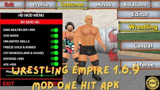 Wrestling Empire Mod Apk v169 One Hit Mod Download linkwrestlingempire [upl. by Yllil]