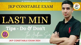 JampK police Exam on 1st Dec 2024  Last Minute Tips for aspirants [upl. by Alfred104]