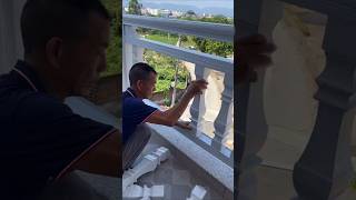 Balcony aluminum guardrail installation process [upl. by Desdee]