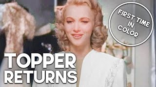 Topper Returns  COLORIZED  Classic Romantic Movie  Mystery Film [upl. by Jojo777]