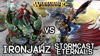 IRONJAWZ vs STORMCAST ETERNALS 2000 pts  Warhammer Age of Sigmar Battle Report matched play [upl. by Jason396]