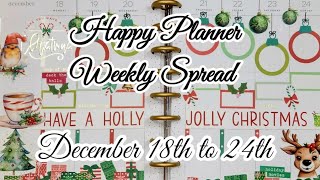 Happy Planner Weekly Spread December 18th to 24th Full Christmas Theme [upl. by Fiorenze]