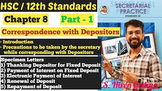 SP  Correspondence with Depositors  Chapter 8  Introduction  Specimen Letters  Class 12th [upl. by Lamraj367]