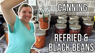 Easy Home Canning Refried and Black Beans everybitcountschallenge [upl. by Lerad]