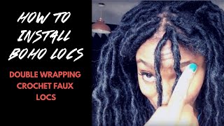 How to Double Wrap Crochet Faux Locs  BOHO LOCS® [upl. by Apoor]