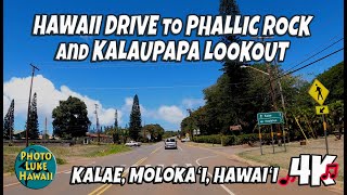 Hawaii Drive to Phallic Rock and Kalaupapa Lookout Kalae Palaau State Park Ka Ule O Nanahoa [upl. by Naihtniroc508]