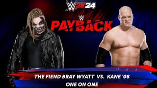 Full Match  The Fiend Bray Wyatt vs Kane 08 Payback  WWE 2k24 [upl. by Gentille]