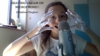 ASMRSHAVING CREAM ON MICCRINKLES AND TINGLES [upl. by Pryce386]