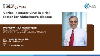 A Talk on  Varicella zoster virus is a risk factor for Alzheimer’s disease by Prof Ravi Mahalingam [upl. by Comethuauc]