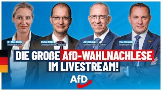 Wahlnachlese Thüringen amp Sachsen Weidel Chrupalla Möller amp Urban live  AfD [upl. by Annatsirhc]