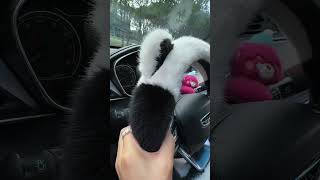 The installation is very simple The winter warm plush steering wheel cover is not picky about t [upl. by Nosrettap]