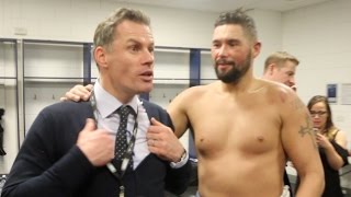 COME HERE LAD  TONY BELLEW amp JAMIE CARRAGHER DISCUSS WIN OVER DAVID HAYE IN DRESSING ROOM [upl. by Donoho]