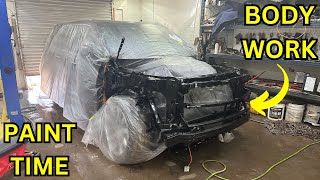 REBUIDING A WRECKED 2023 ESCALADE BODYWORK amp PAINTING PARTS [upl. by Lindbom261]