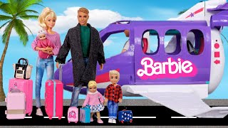 Barbie Family Toddler Dolls Travel Routine [upl. by Maxfield811]