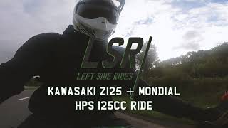 Mondial HPS 125  Kawasaki Z125  Country Rideout  Left Side Ride [upl. by Dov]