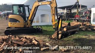 Halverson Wood Processor HWP120 on CAT Mini Excavator [upl. by Yanrahc]