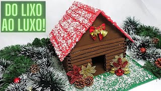 Como fazer casinha de Natal com rolos de papel e papelão  Pricity [upl. by Stiruc]