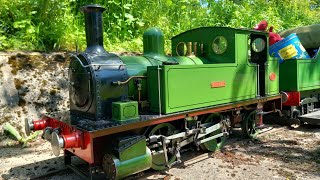 7¼quot Bridget locomotive on the Baggeridge Miniture railway Wheel slipping [upl. by Essiralc943]